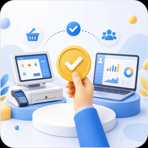เครื่อง POS และแดชบอร์ด CRM ที่มาพร้อมกันในแพ็กเกจเดียว
