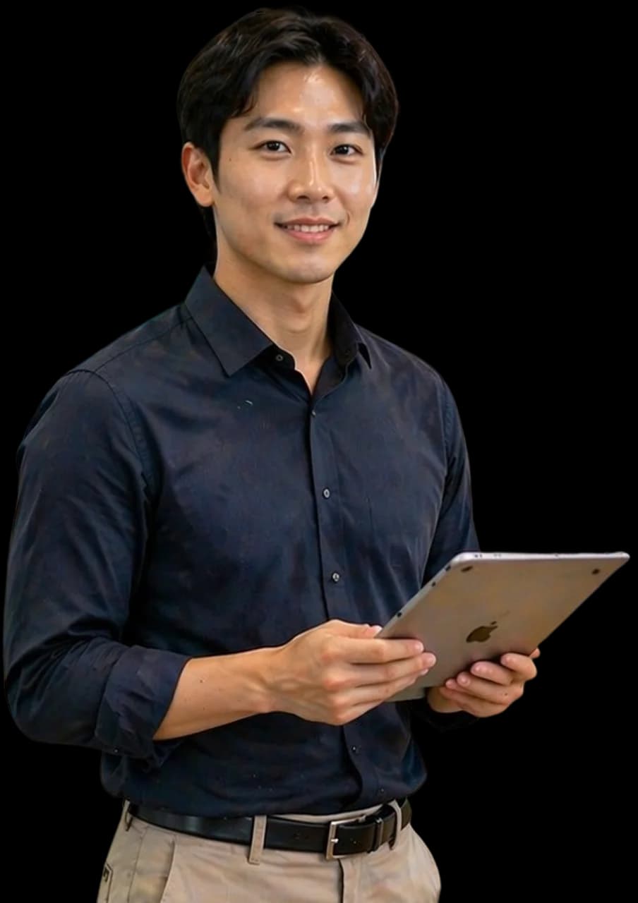 Restaurant owner using a tablet
