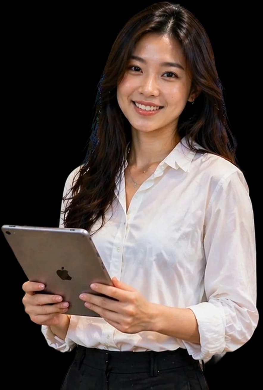 Staff member with tablet